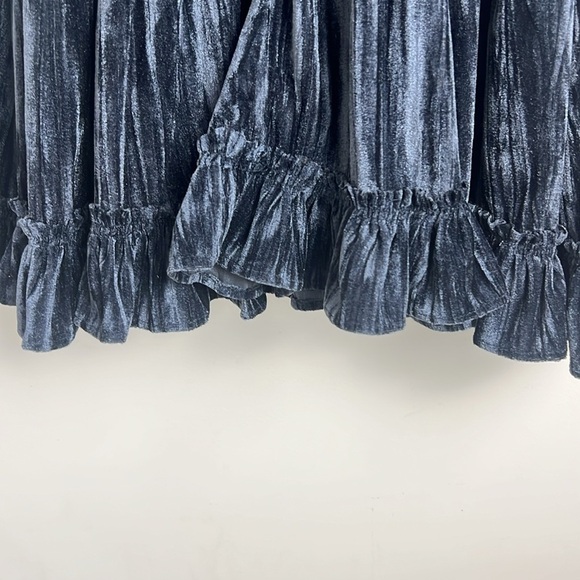 NEW Free People Small Pleated Plush Swing Tiered Mini Dress In Rare Night - Picture 6 of 13